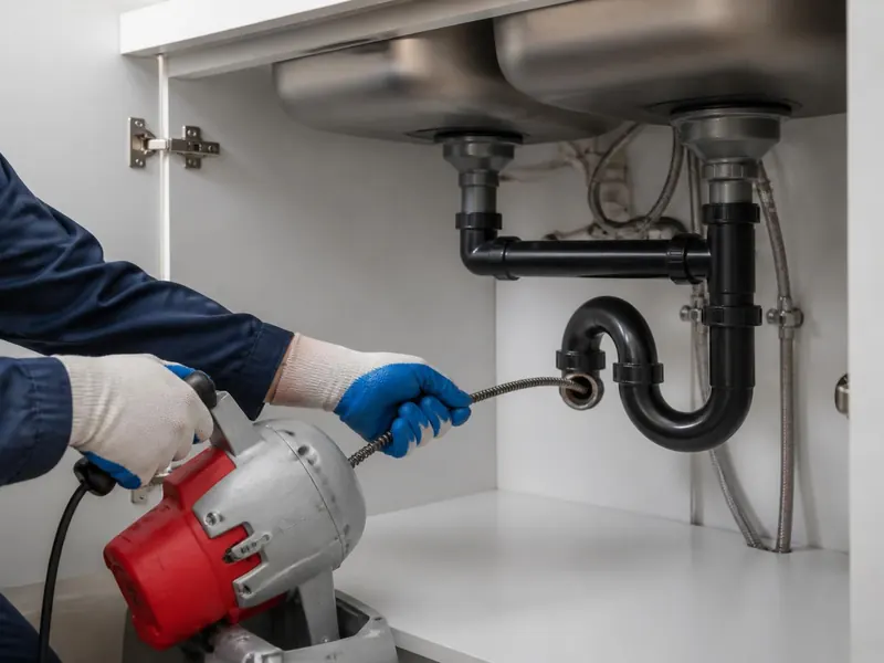 Débouchage de canalisation par un technicien APF